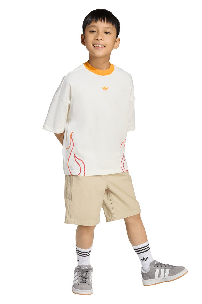 Kids' Crewneck T-Shirt & Shorts Set, Alternate, color, OFF WHITE