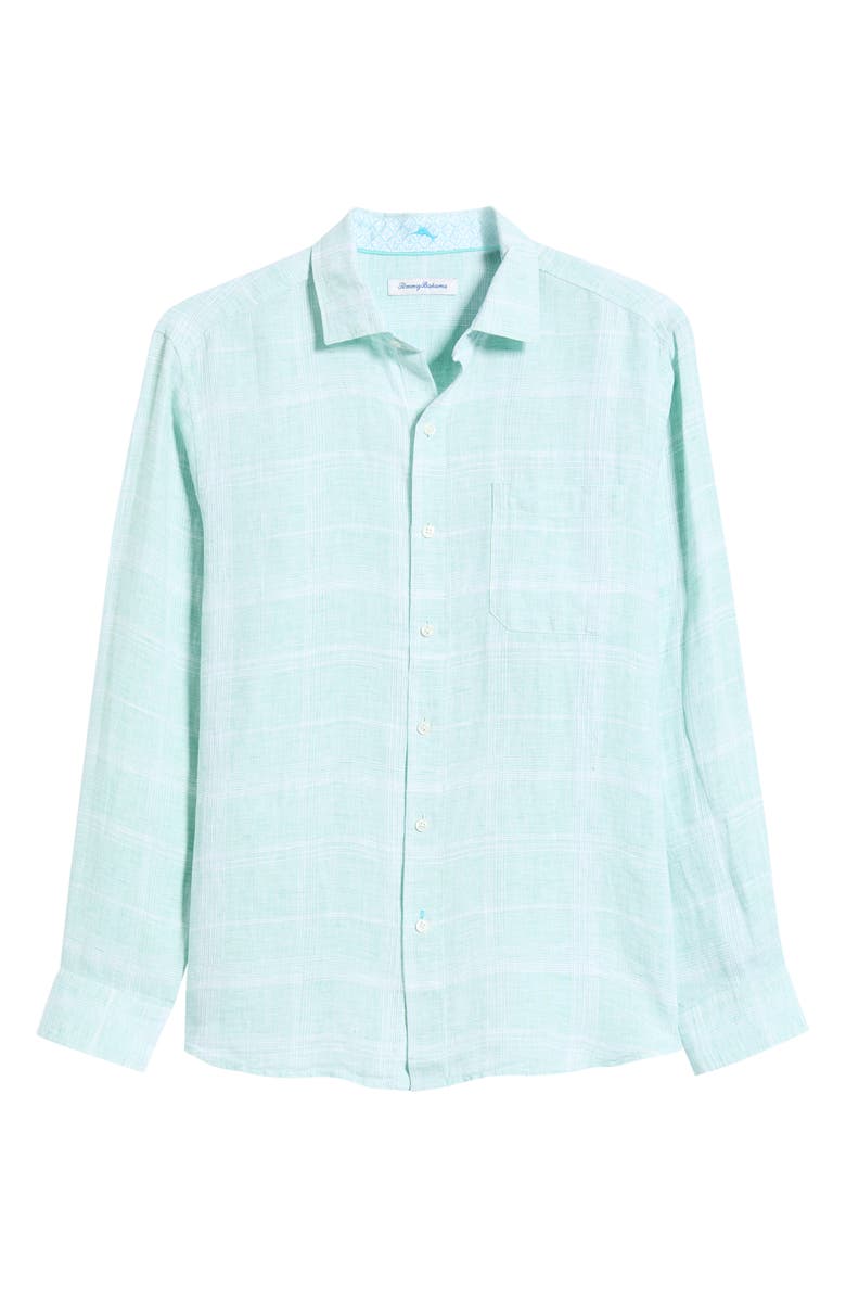 Tommy Bahama Paradiso Plaid Linen Button-Up Shirt, Alternate, color, Sprite