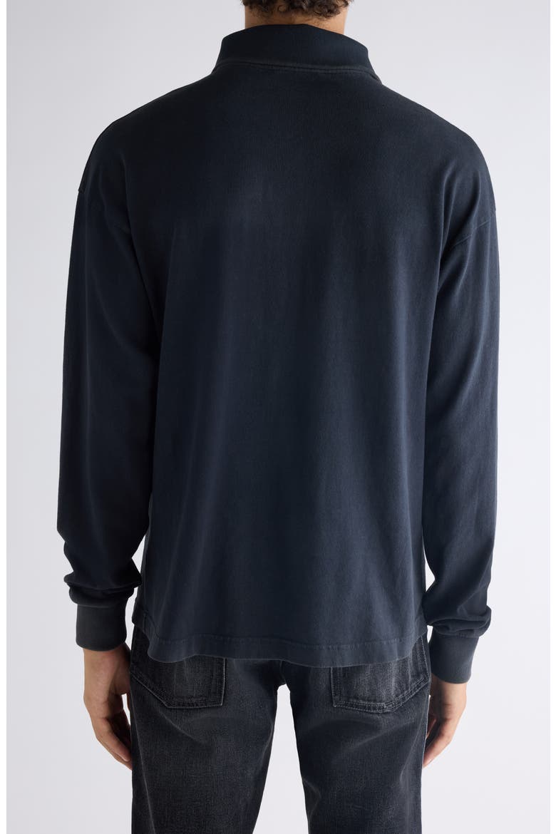 Fout Embroidered Logo Organic Cotton Quarter Zip Pullover, Alternate, color, BLACK