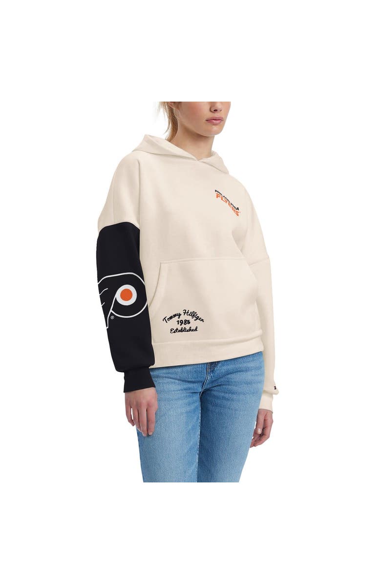 Tommy Hilfiger Women's Tommy Hilfiger Cream/Black Philadelphia Flyers Harriet Pullover Hoodie, Main, color,