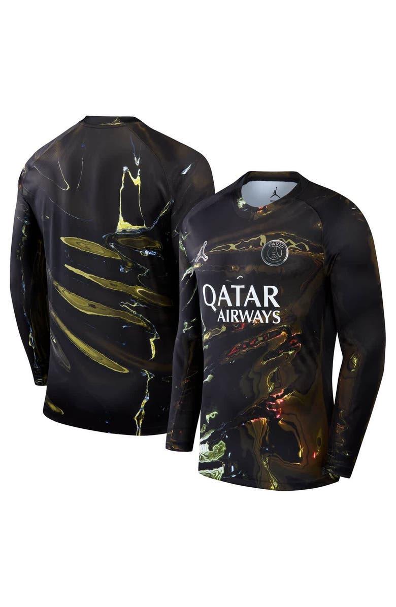 Jordan Brand Men's Jordan Brand Black Paris Saint-Germain 2025/26 Fifth Stadium Replica Long Sleeve Jersey, Main, color, Black