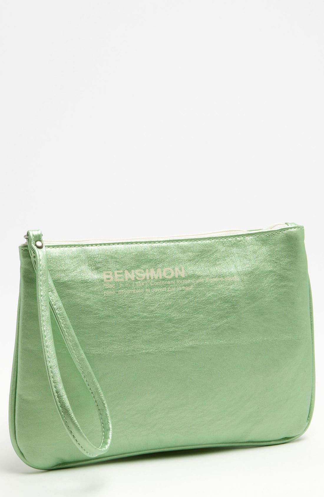 'Pearl' Zip Pouch, Main, color, GREEN