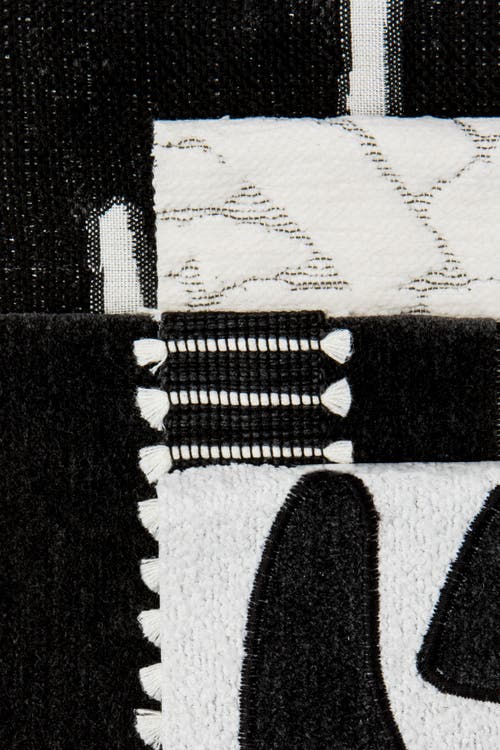 Elaine Smith Resonate Hand Applique Velvet & Boucle Indoor & Outdoor Woven Accent Pillow