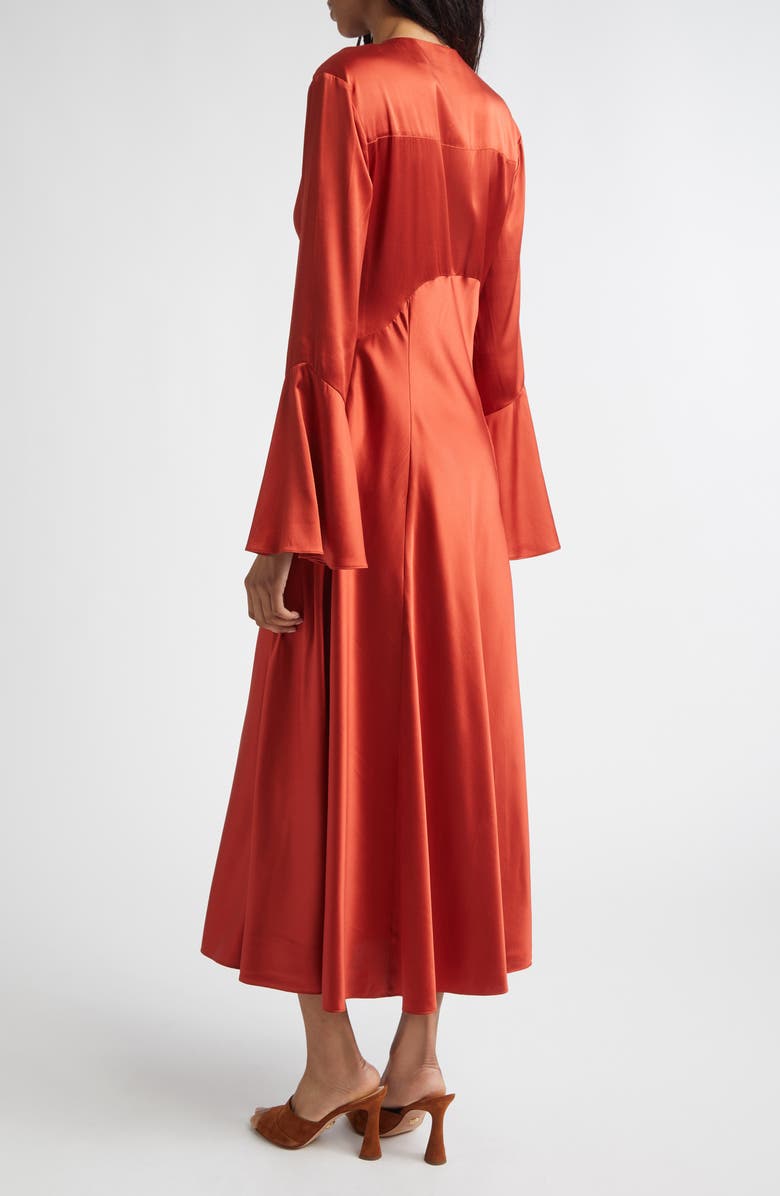 Veronica Beard Ezri Silk Blend Long Sleeve Dress, Alternate, color, Carnelian Red