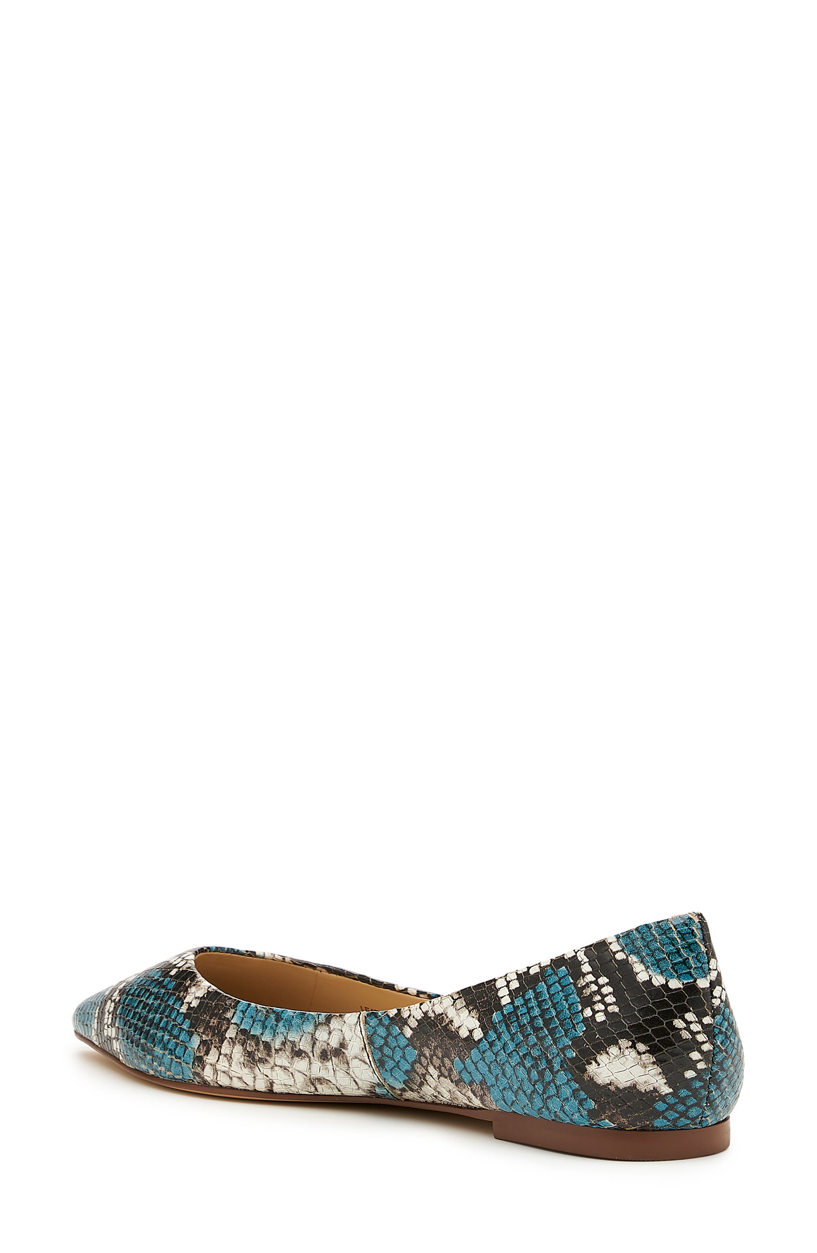 Annika Pointed Toe Flat, Alternate, color, BLUE SNAKE PRINT LEATHER