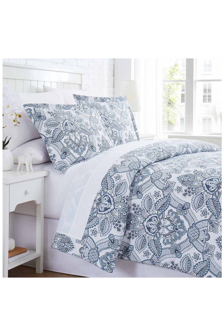 Enchantment Paisley Print Microfiber Down-Alternative Comforter Set, Main, color, ENCHANTMENT BLUE