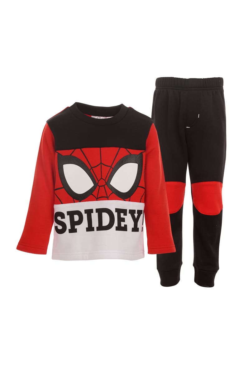 Fleece Sweatshirt & Pants Set, Main, color, Red / Black