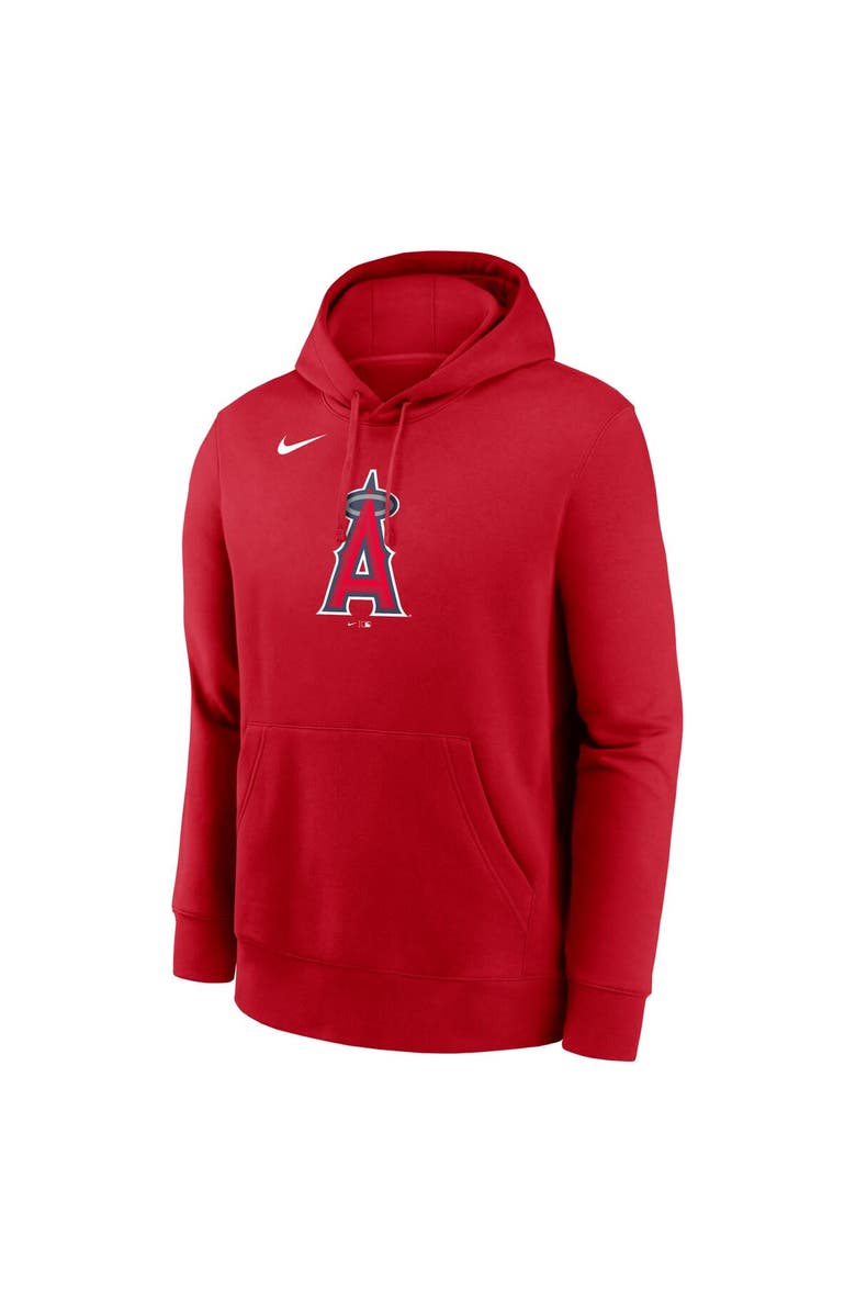 Nike Men's Nike Red Los Angeles Angels Logo Club Fleece Pullover Hoodie, Alternate, color, Red