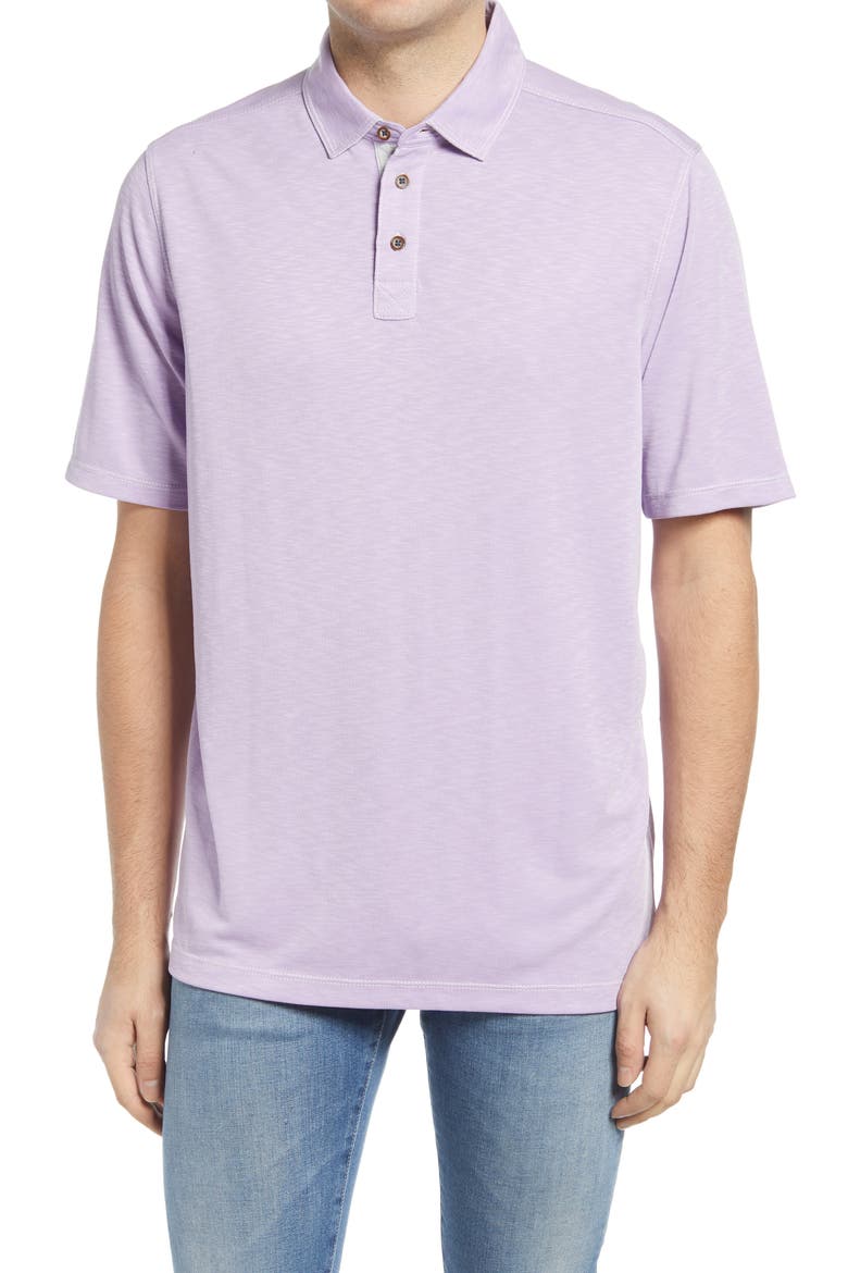 Vintage Slub Jersey Polo, Main, color, LAVENDER