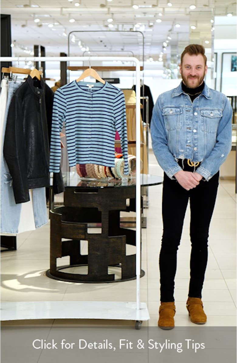 Stripe Front Snap Cardigan, sales video thumbnail