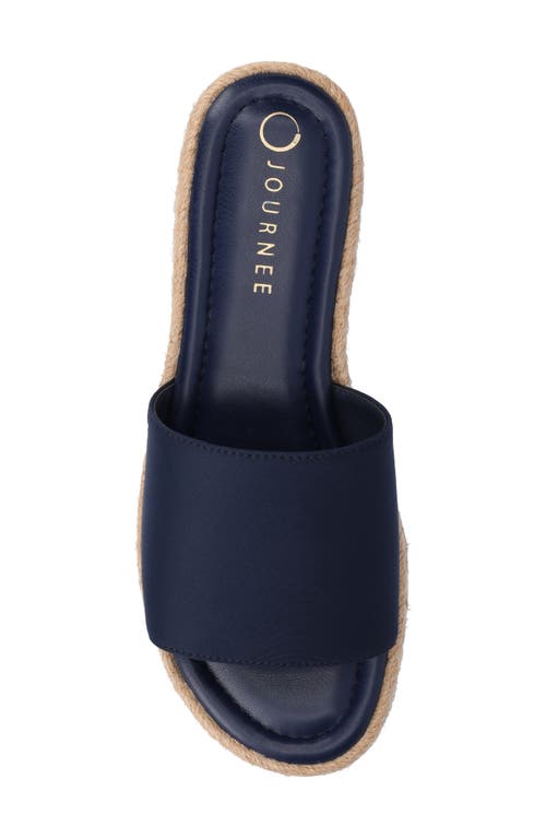Shop Journee Collection Rosey Wedge Sandal In Navy