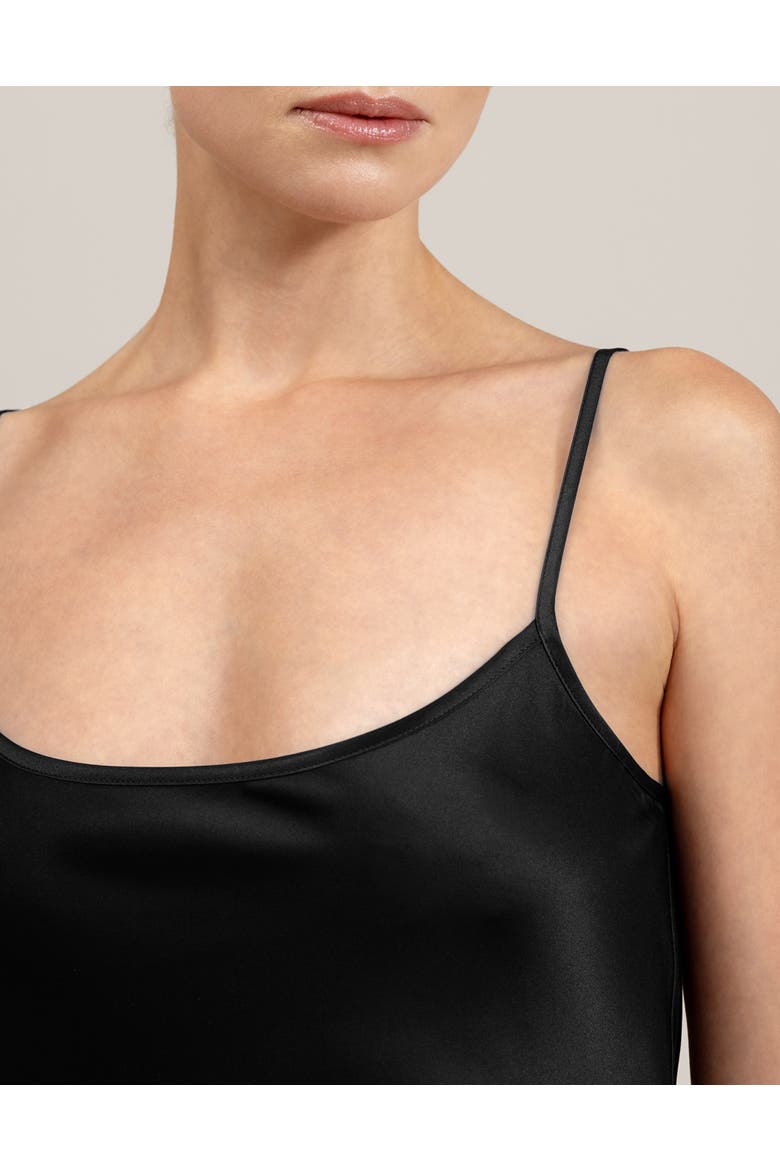 Angelica silk short nighty, Alternate, color, Black