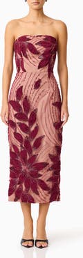 Elliatt Elisa Strapless Column Midi Dress