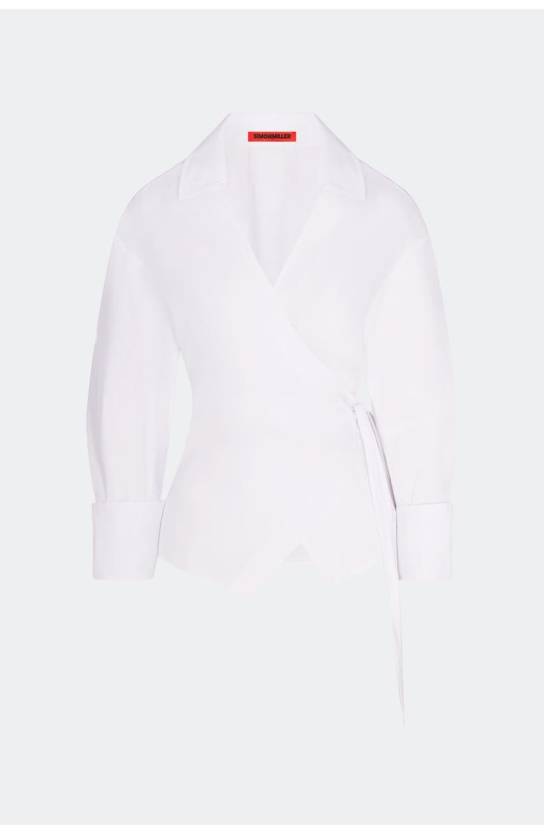 SIMONMILLER Anya Poplin Wrap Top, Main, color, Macadamia