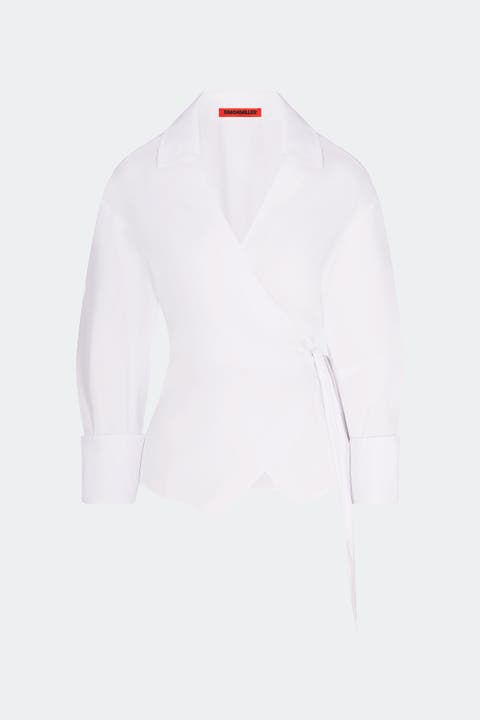 Anya Poplin Wrap Top