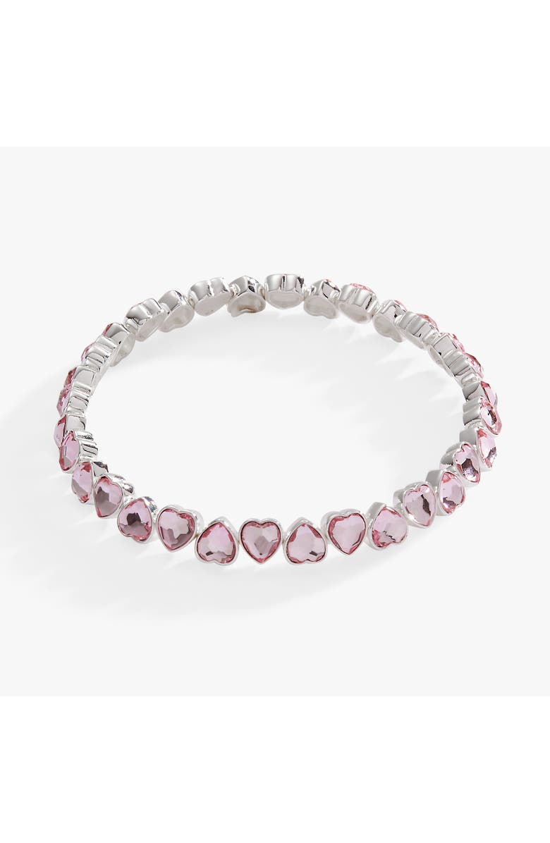 Alex and Ani Faceted Heart Stretch Bracelet, Main, color, Pink
