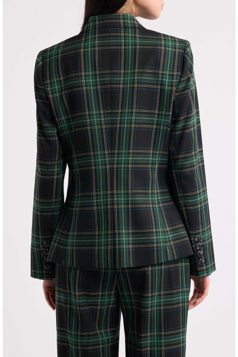 Plaid One-Button Blazer, Alternate, color, WINTER PIN