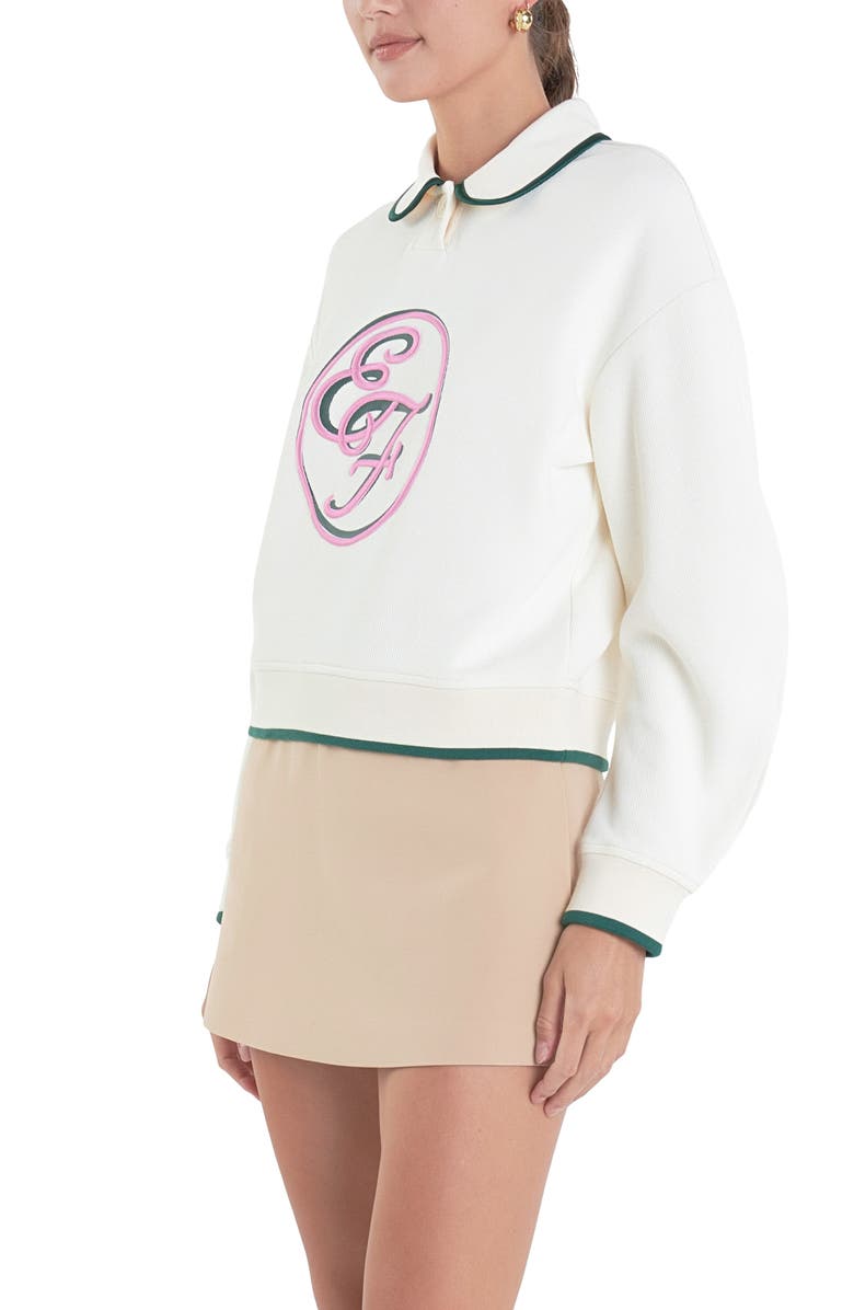 English Factory Sports Club Polo Sweatshirt, Alternate, color, Cream