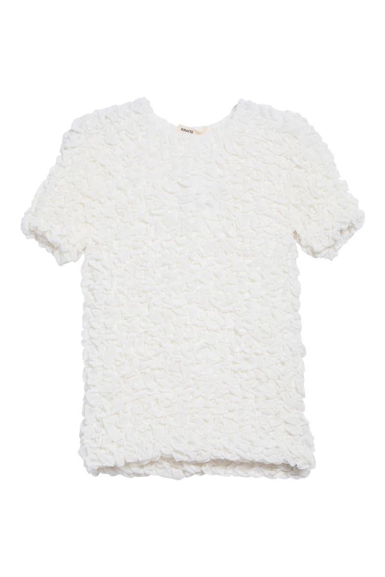 Polly Ruched Silk Top, Main, color, CHALK