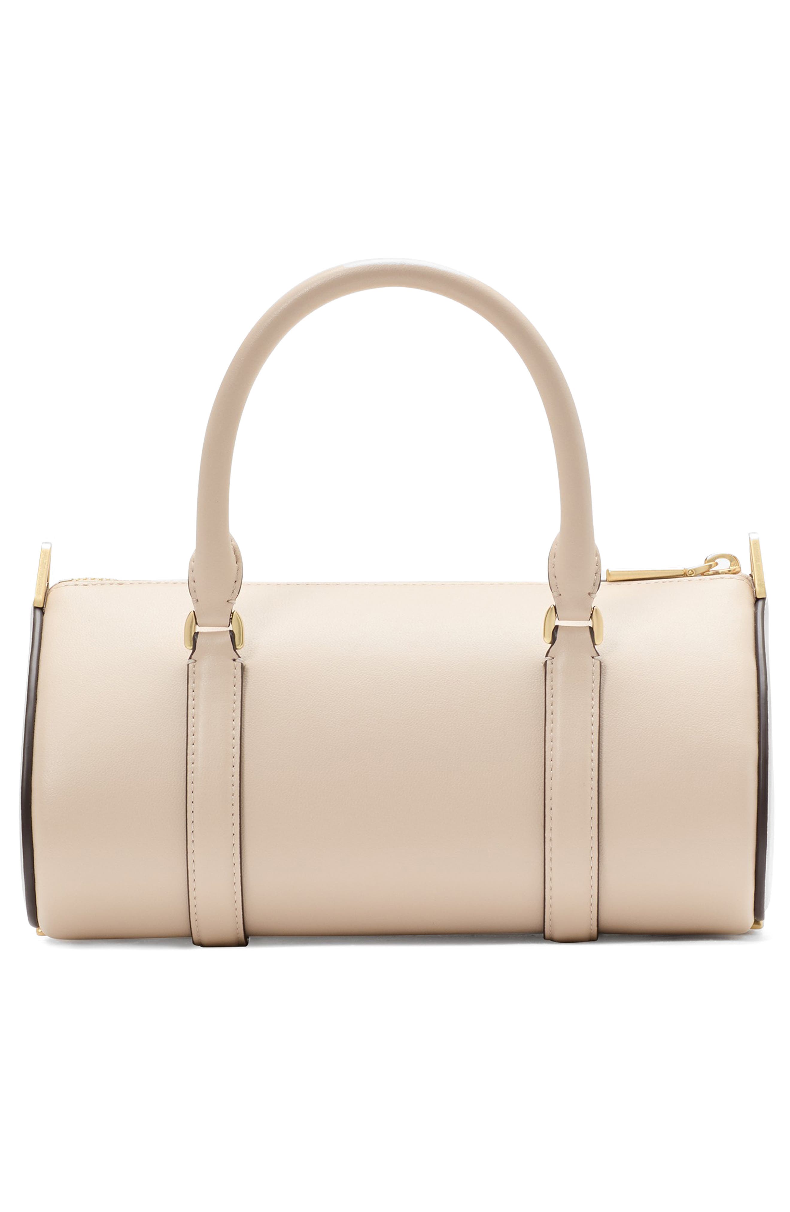 Kate Spade New York spade icon fine grain leather barrel bag, Alternate, color, Milk Glass