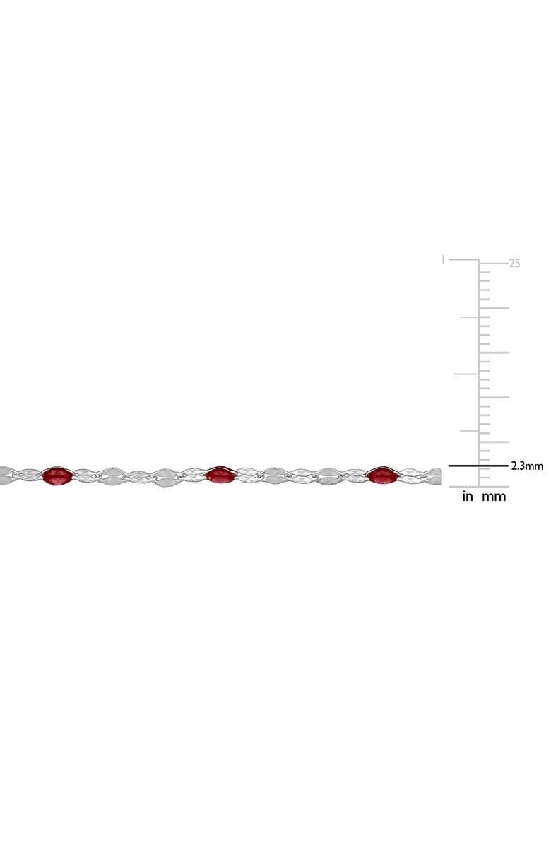 DELMAR Sterling Silver Pink Enamel Station Chain Necklace, Alternate, color, Silver