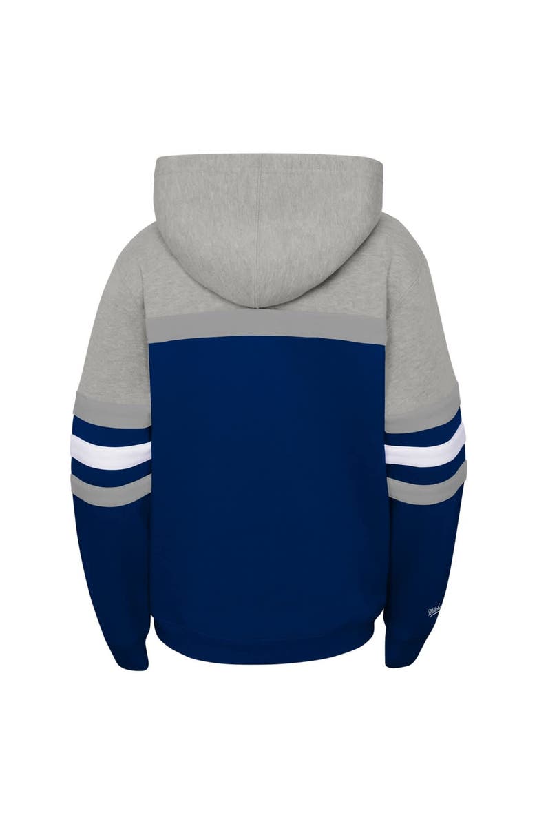 Mitchell & Ness Youth Mitchell & Ness Heather Gray/Navy New York Yankees Cooperstown Collection Head Coach Pullover Hoodie, Alternate, color, Heather Gray