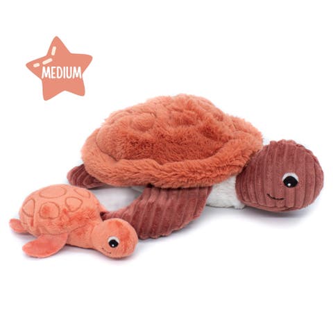 Sea Turtle Mom & Her Baby (Medium) - Secret Keeper Plush Toy, Eco-Friendly, Soft & Washable