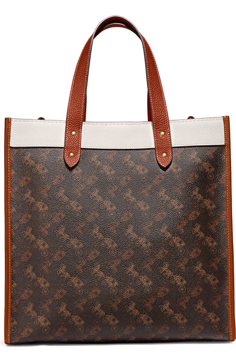 COACH Signature Coated Canvas & Leather Field Tote, Alternate, color,