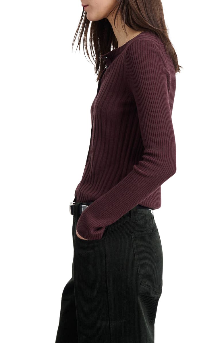 Alex Mill Rib Cardigan, Alternate, color, Mahogany