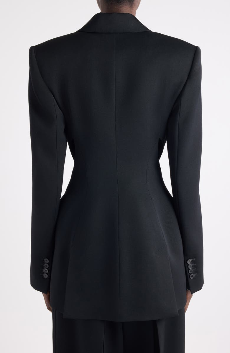 Givenchy Double Breasted Slashed Wool Blazer, Alternate, color, Black