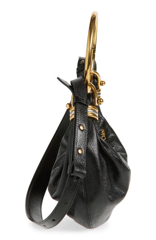 Chloé Mini Bracelet Leather Hobo Bag In Black