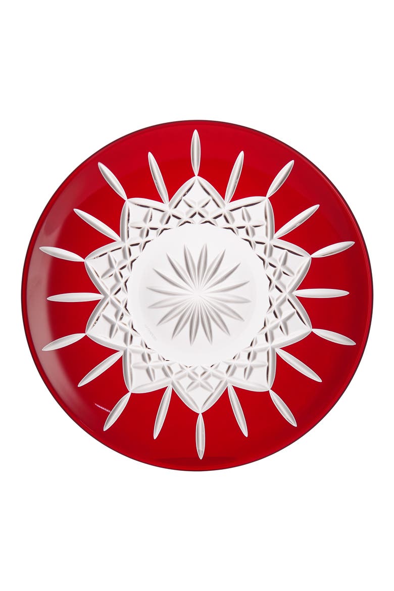 Lismore Red Crystal Decorative Plate, Main, color, RED