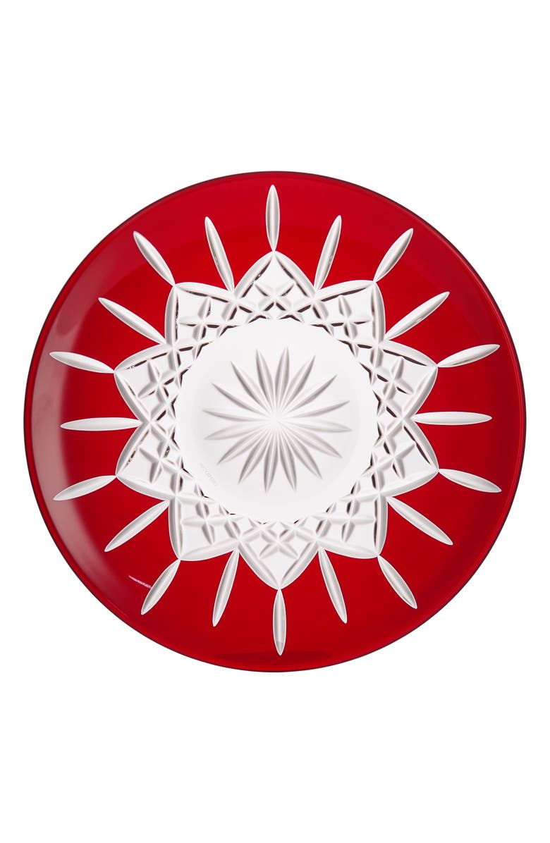 Waterford Lismore Red Crystal Decorative Plate, Main, color, Red