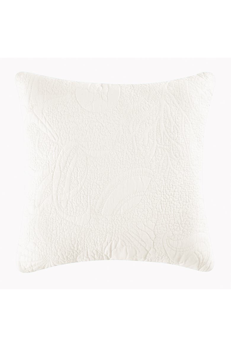 20" x 26" White Shell Matelasse Cotton Standard Sham - Machine Washable, Main, color, White