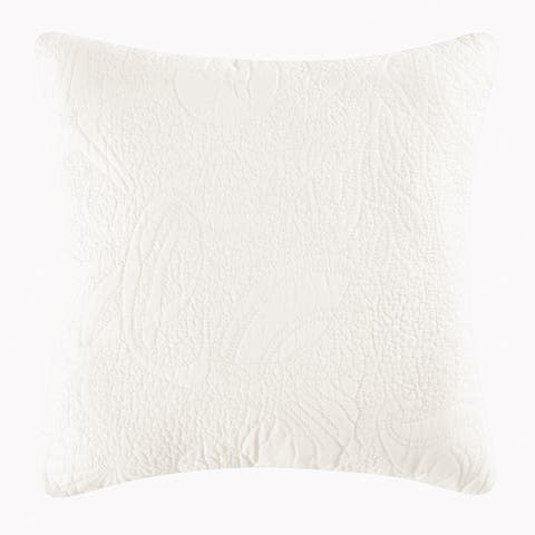 20" x 26" White Shell Matelasse Cotton Standard Sham - Machine Washable