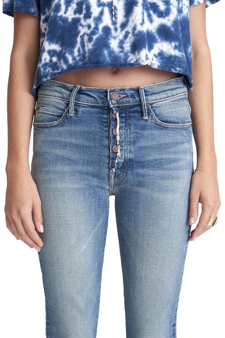 The Fly Cut Stunner Fray Hem Ankle Jeans, Alternate, color, NIGHT ON A SHINY WHITE VESPA