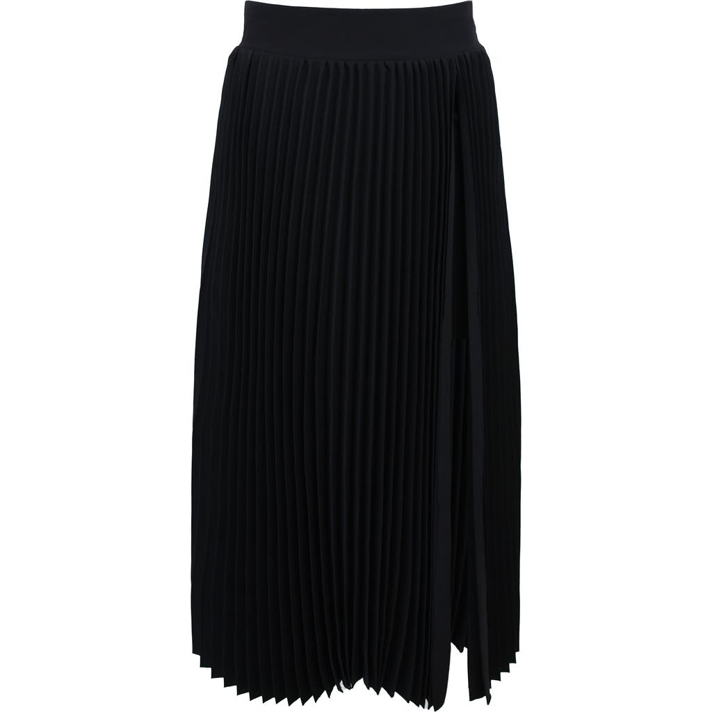 THEO The Label Atlas Pleated High Slit Skirt in Black  product