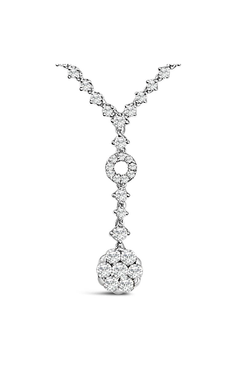 Haus of Brilliance 14K White Gold 6/7 Cttw Diamond Drop and V Necklace -Inches, Alternate, color, White