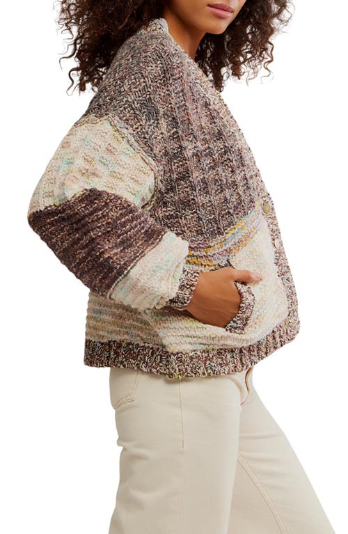Free People Isabella Colorblock Cardigan In Brown