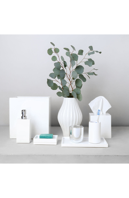 Jonathan Adler Lacquer Bath Waste Basket In White