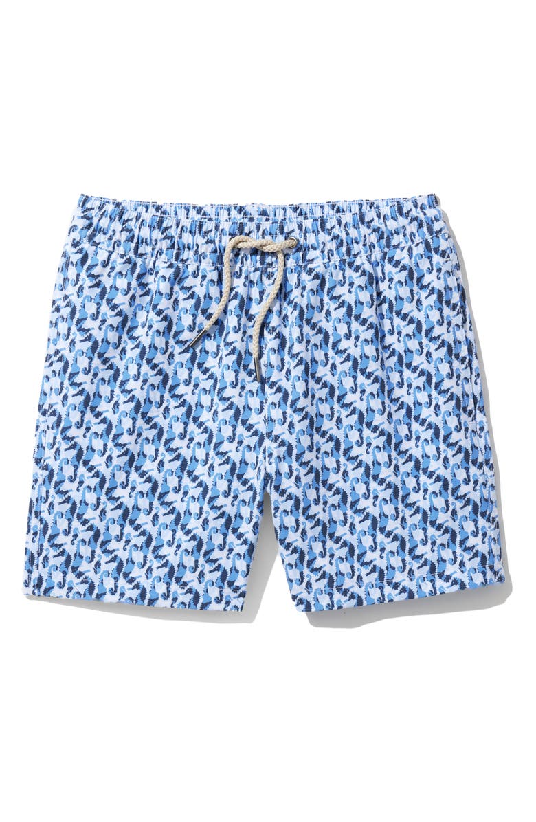 Fair Harbor Kids' Bayberry Seahorse Print Swim Trunks, Main, color, 
