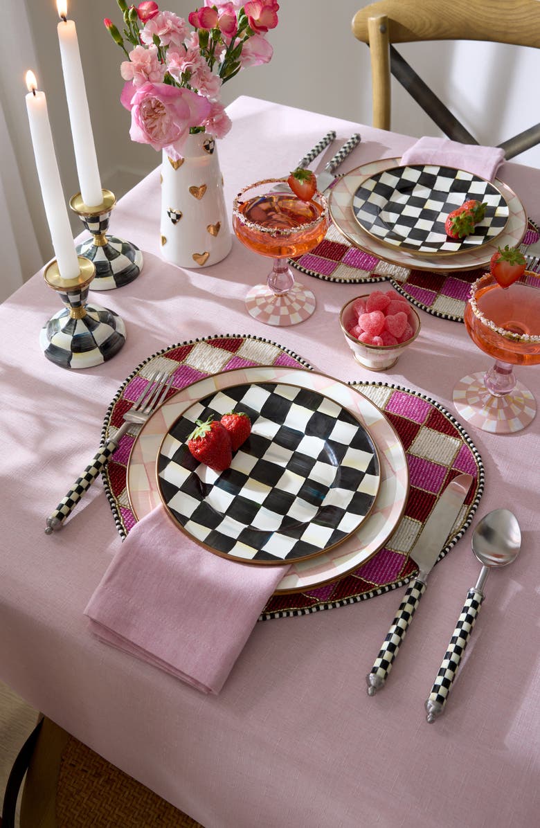 MACKENZIE CHILDS Red & White Heart Placemat, Alternate, color, Red/ White