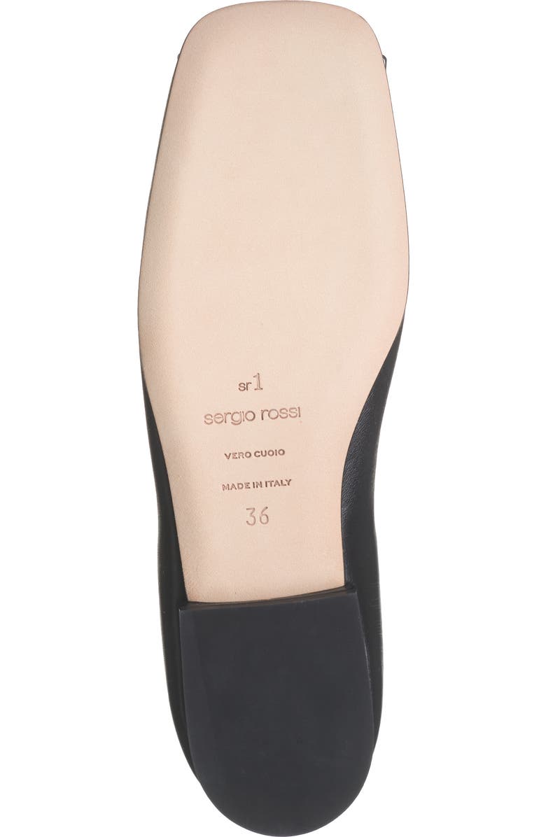 Sergio Rossi Grommet Fringe Flap Ballerina Flat, Alternate, color,