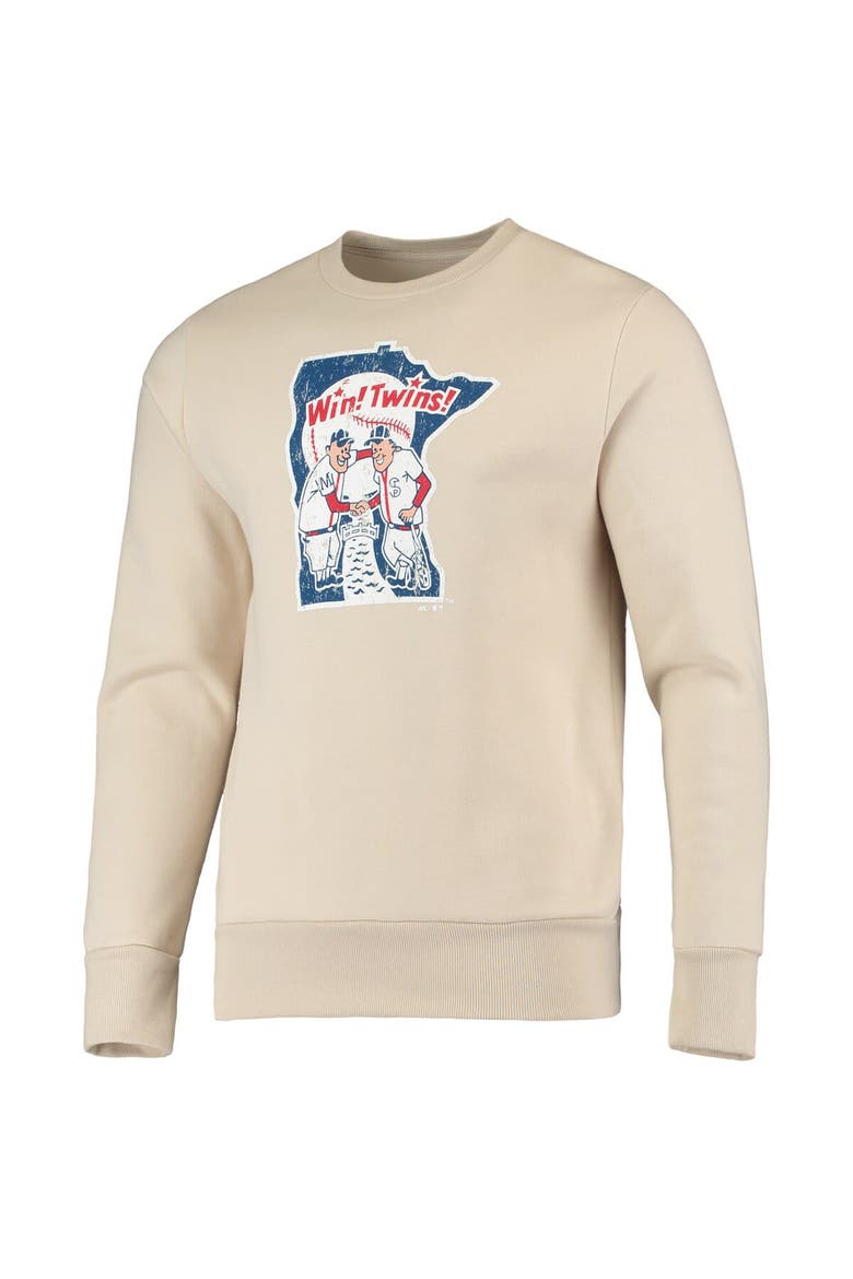 Men's Majestic Threads Oatmeal Minnesota Twins Fleece Pullover Sweatshirt, Alternate, color, Oatmeal