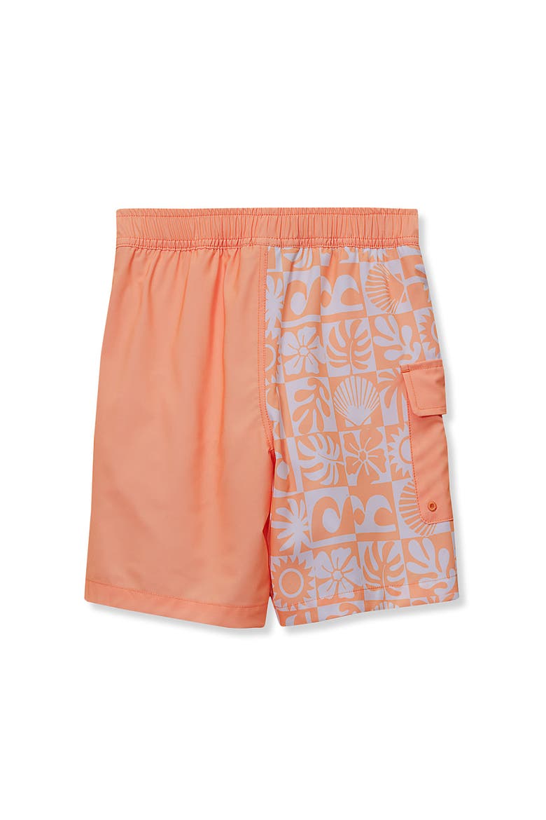 Boys Chlorine Resistant Cargo Long Board Short, Alternate, color, Surf/Orange