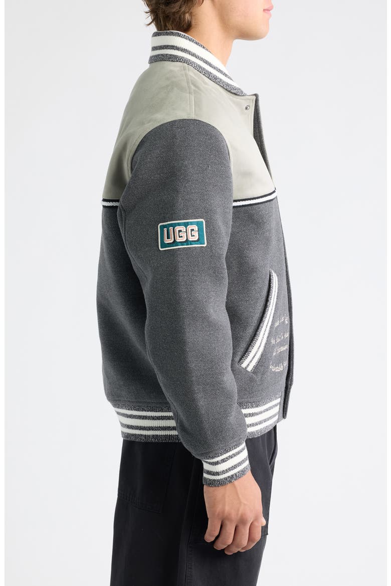 Retro Varsity Jacket, Alternate, color, DENSE SMOKE / COBBLE