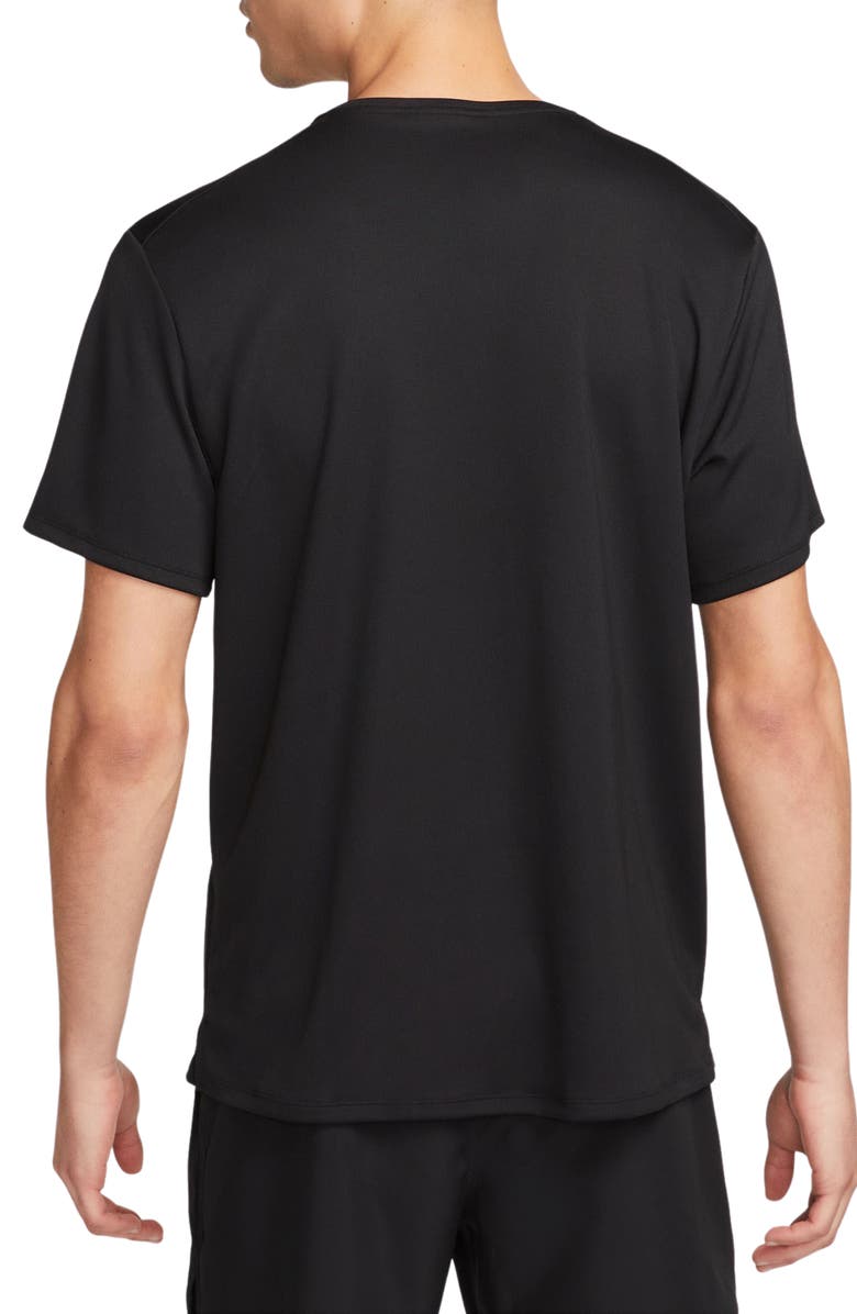 Nike Dri-FIT UV Miler Short Sleeve Running Top, Alternate, color, Black/ Reflective Silv