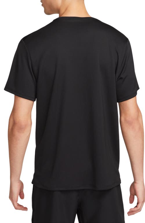 Nike Dri-fit Uv Miler Short Sleeve Running Top In Black