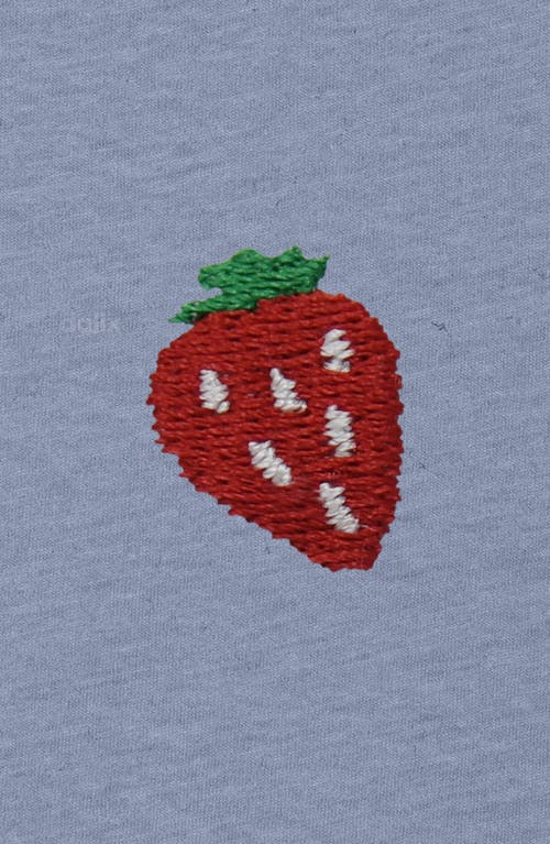 Dalix Womens Lil Strawberry Lightweight High Waisted Tee In Blue