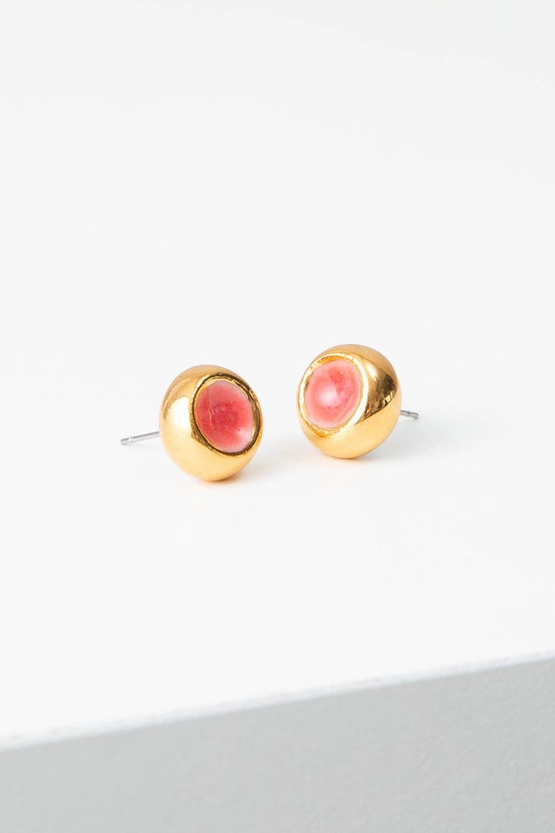 Sculpted Porcelain Studs, Main, color, Coral